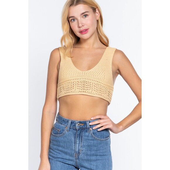 House of Harlow Womens Crop Sweater Tank Top Large - Picture 2 of 6